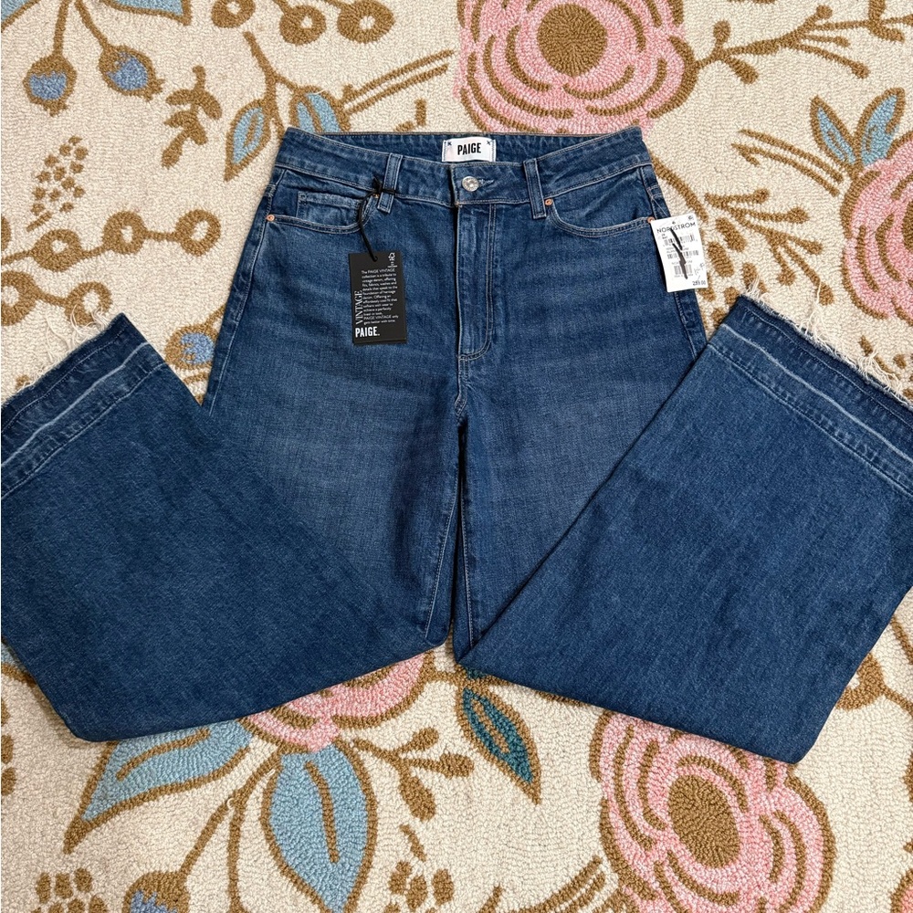 NWT Paige Anessa Wide leg cropped in Alana undone hem Size 28 - Picture 5 of 8